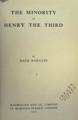 The Minority of Henry the Third
