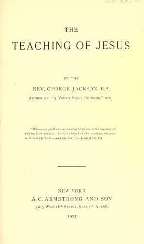 The Teaching of Jesus