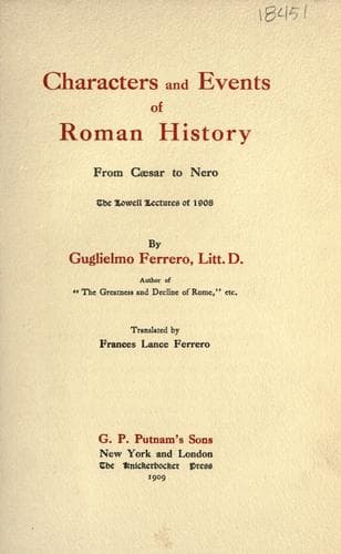 Characters and events of Roman History