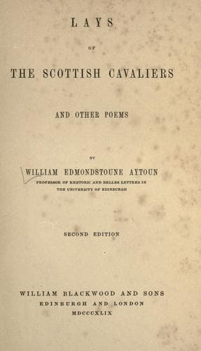 Lays of the Scottish Cavaliers and Other Poems