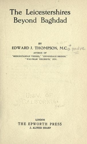 The Leicestershires beyond Baghdad