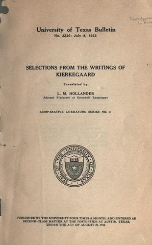 Selections from the Writings of Kierkegaard
