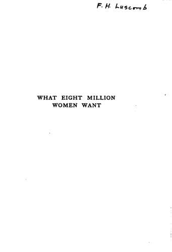 What eight million women want