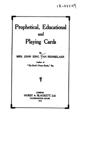 Prophetical, Educational and Playing Cards