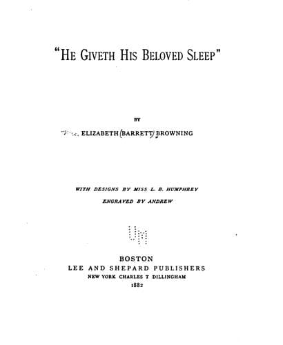 'He Giveth His Beloved Sleep'