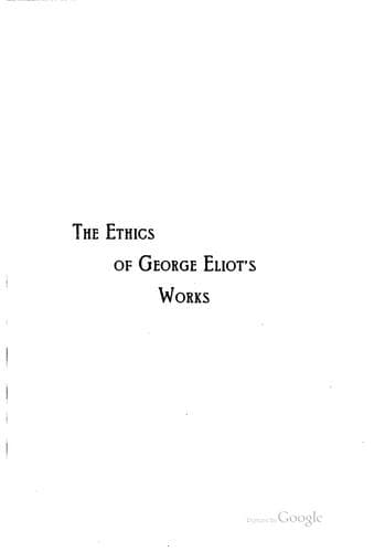 The Ethics of George Eliot's Works