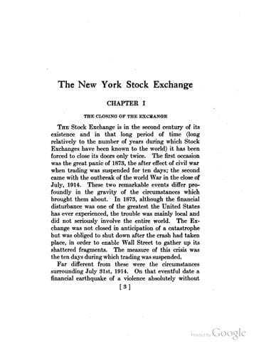 The New York Stock Exchange in the Crisis of 1914