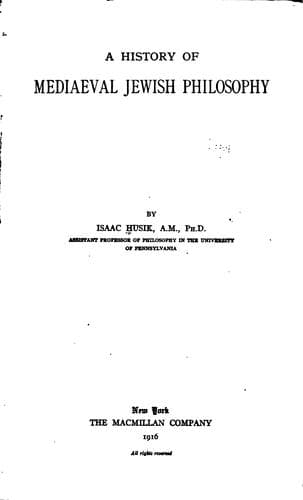 A History of Mediaeval Jewish Philosophy
