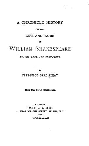 A Chronicle History of the Life and Work of William Shakespeare: Player, Poet, and Playmaker