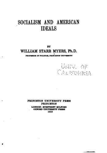 Socialism and American ideals