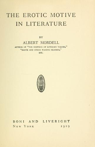 The Erotic Motive in Literature