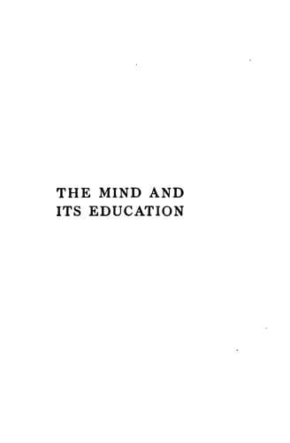 The Mind and Its Education