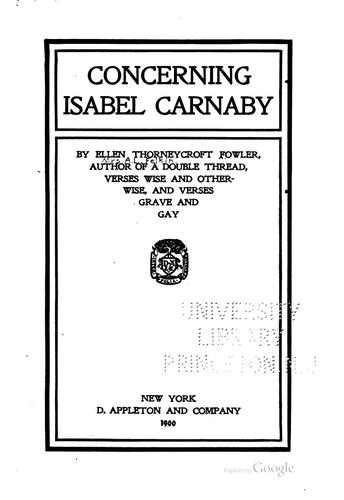 Concerning Isabel Carnaby