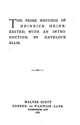 The Prose Writings of Heinrich Heine