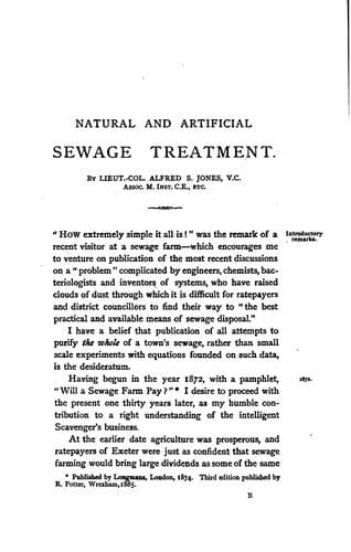 Natural & Artificial Sewage Treatment