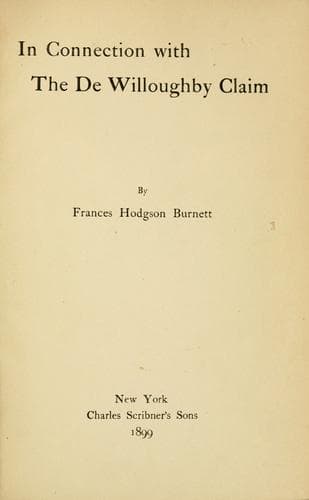 In Connection with the De Willoughby Claim
