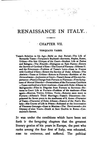 Renaissance in Italy, Volume 5 (of 7): Italian Literature, Part 2