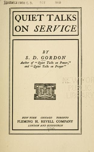 Quiet Talks on Service