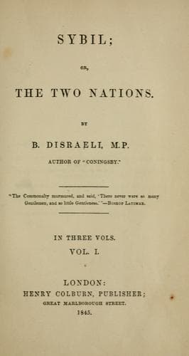 Sybil, Or, The Two Nations