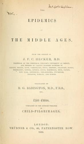 The Epidemics of the Middle Ages