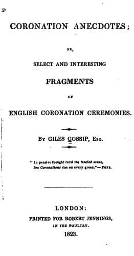 Coronation Anecdotes
