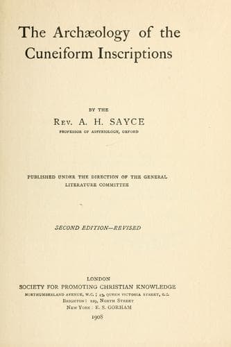 The archæology of the cuneiform inscriptions
