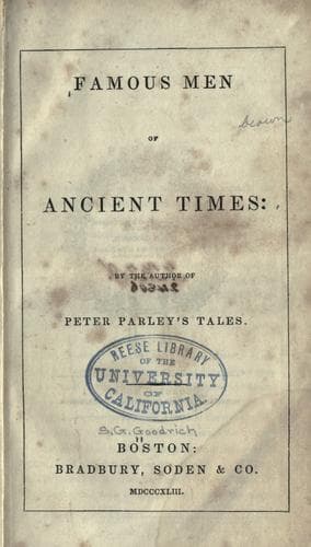 Famous Men of Ancient Times