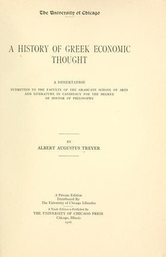 A History of Greek Economic Thought