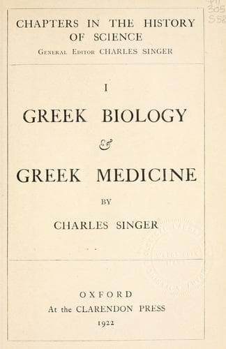 Greek Biology & Greek Medicine