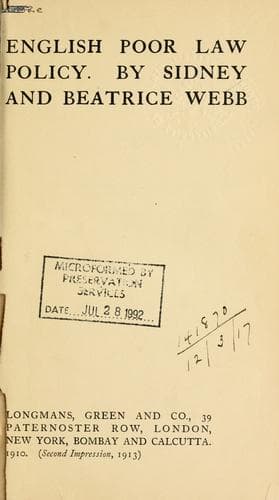 English Poor Law Policy