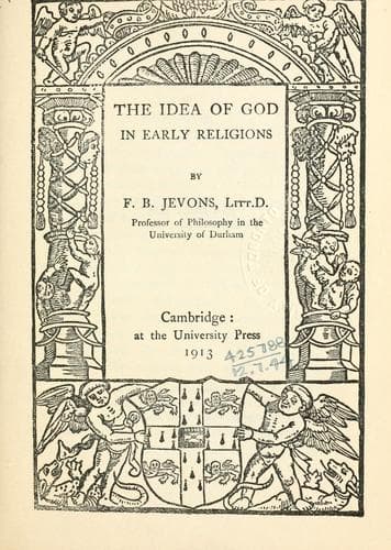 The Idea of God in Early Religions