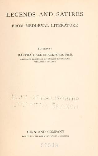Legends and Satires from Mediæval Literature