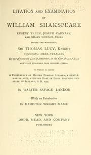 Citation and Examination of William Shakspeare, Euseby Treen, Joseph Carnaby, and Silas Gough, Clerk