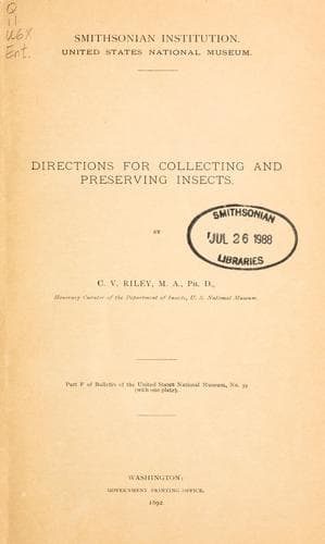 Directions for Collecting and Preserving Insects