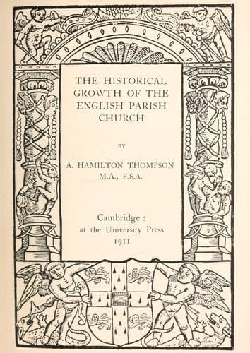 The Historical Growth of the English Parish Church