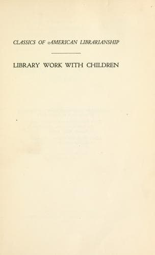 Library Work with Children