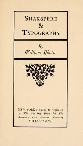 Shakspere & Typography