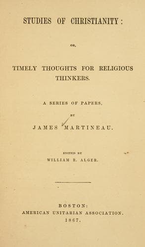 Studies of Christianity; Or, Timely Thoughts for Religious Thinkers