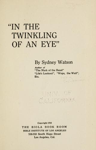 "In the twinkling of an eye"