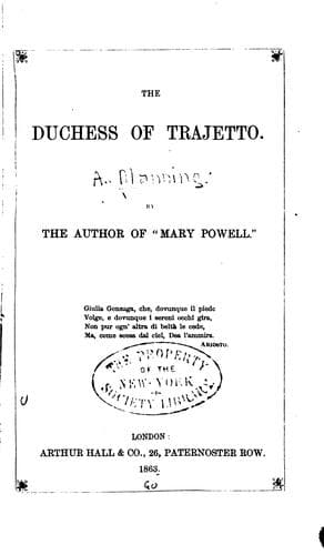 The Duchess of Trajetto