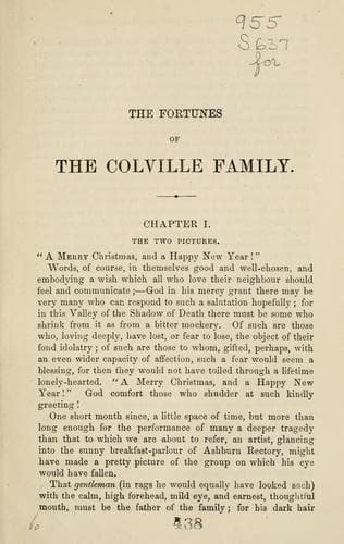 The Fortunes of the Colville Family; or, A Cloud with its Silver Lining