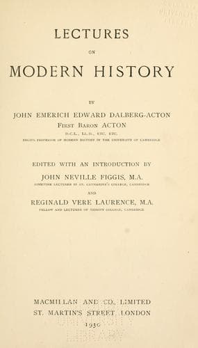 Lectures on Modern history