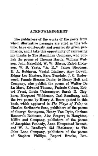 The Advance of English Poetry in the Twentieth Century