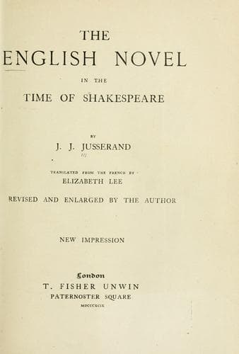 The English Novel in the Time of Shakespeare