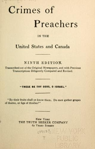 Crimes of Preachers in the United States and Canada