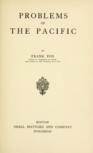 Problems of the Pacific