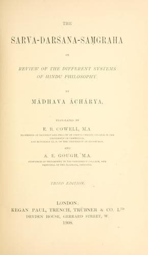 The Sarva-Darsana-Samgraha: Or, Review of the Different Systems of Hindu Philosophy