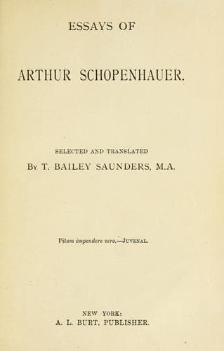 Essays of Schopenhauer