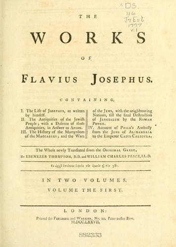 The Project Gutenberg Works of Flavius Josephus: An Index