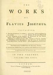 The Project Gutenberg Works of Flavius Josephus: An Index